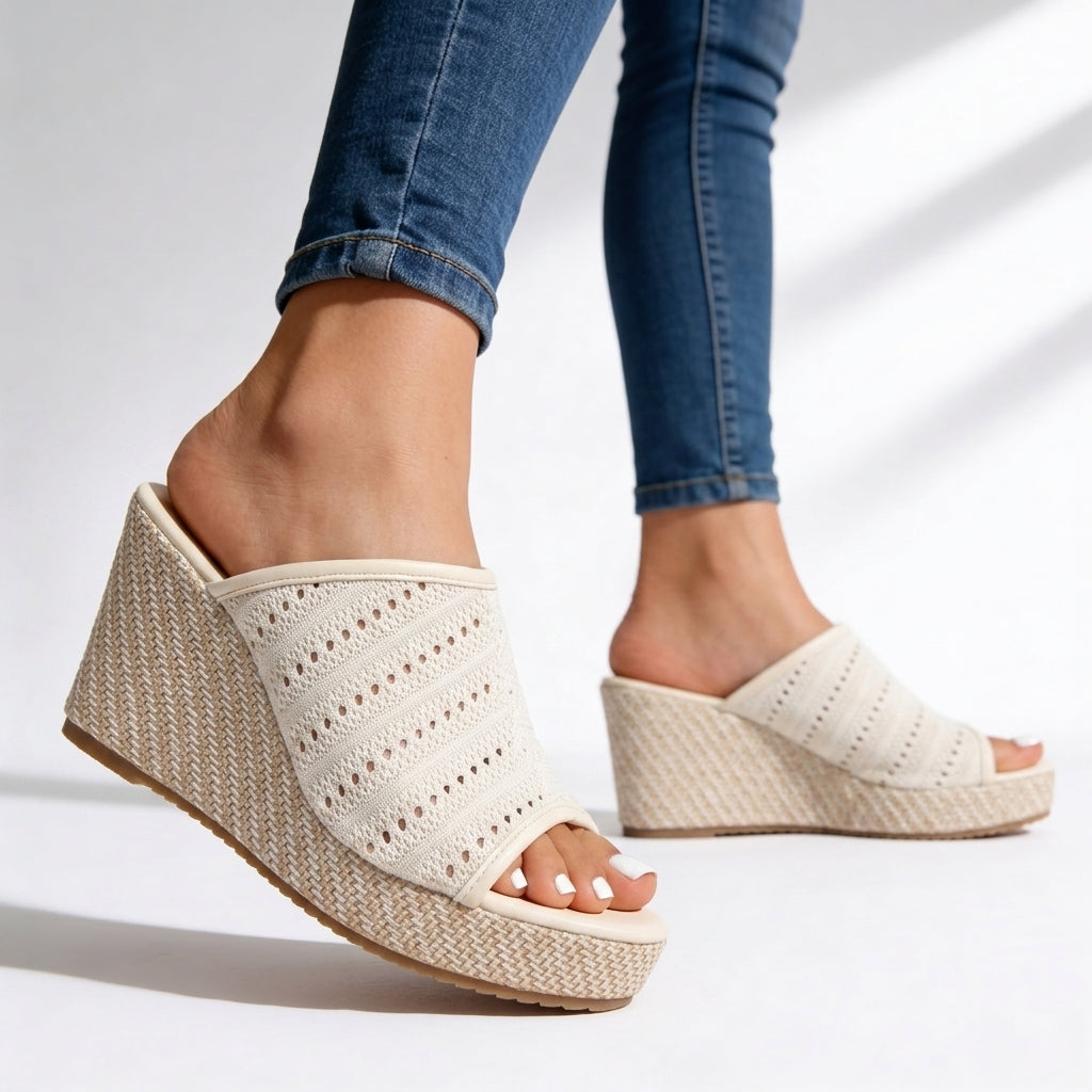 Lucia Knit Wedge Sandals