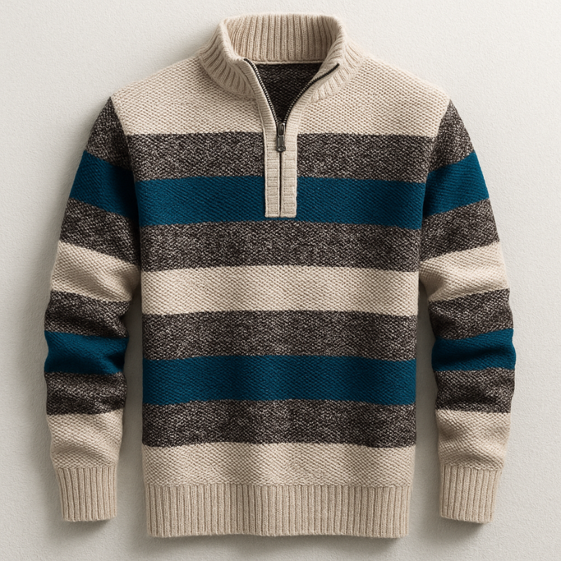 Men's Knit Pullover with Zip