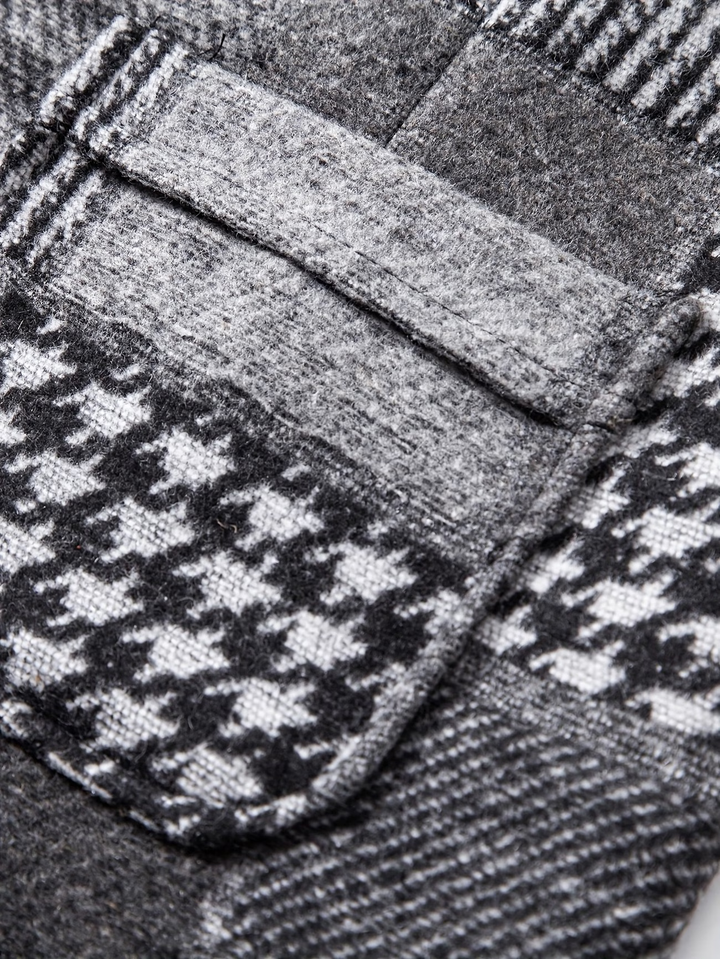 Leo | Patchwork Tweed Waistcoat with Herringbone Pattern