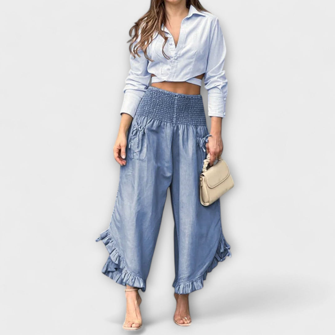 Jaya - Loose Linen Pants with Stylish Creases