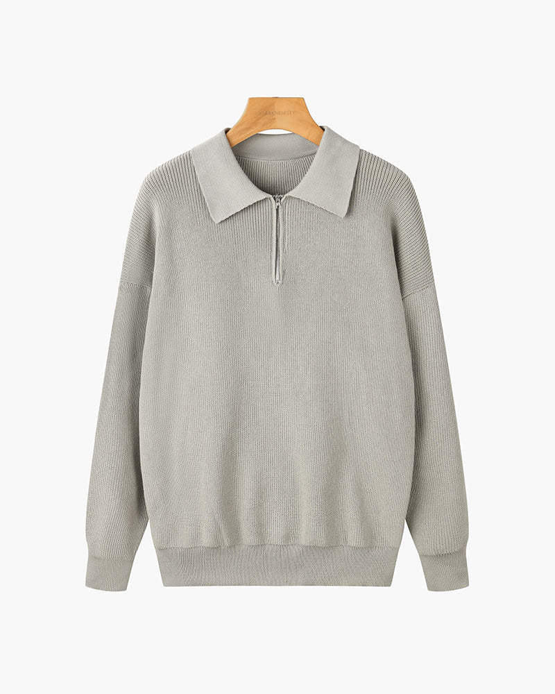 Half-Zip Polo Sweater