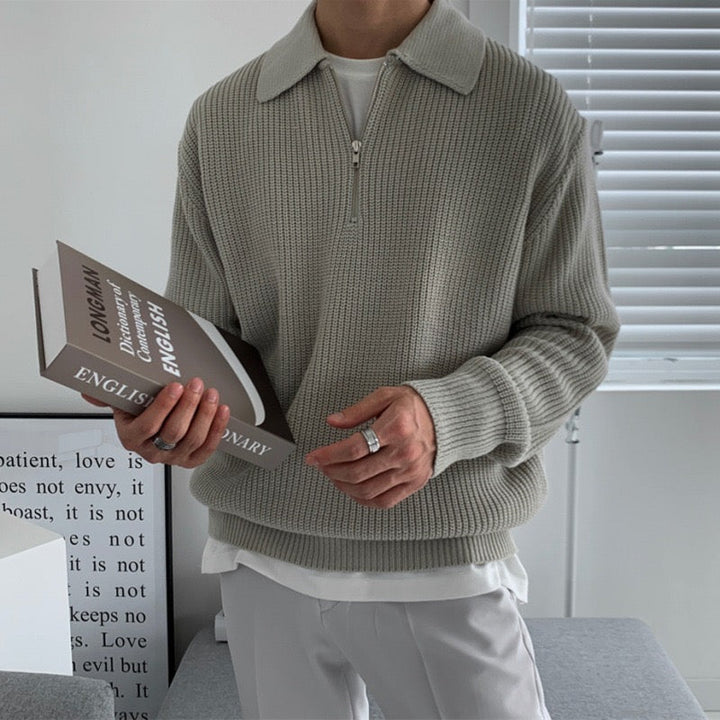 Half-Zip Polo Sweater