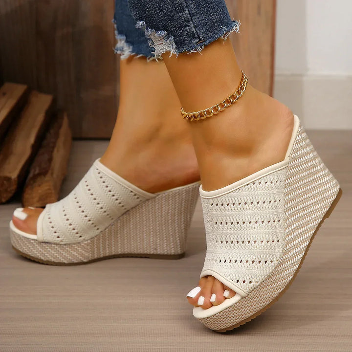 Lucia Knit Wedge Sandals