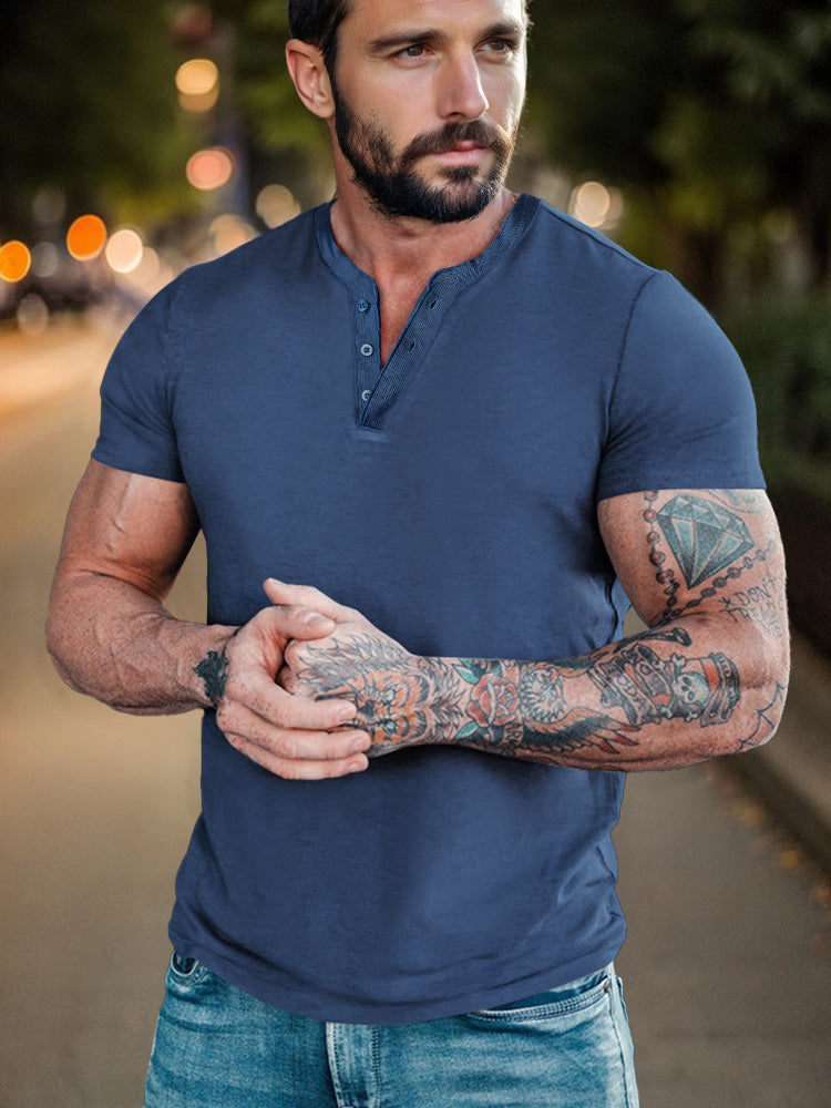 The Alaric Henley | Men’s Athleisure T-Shirt