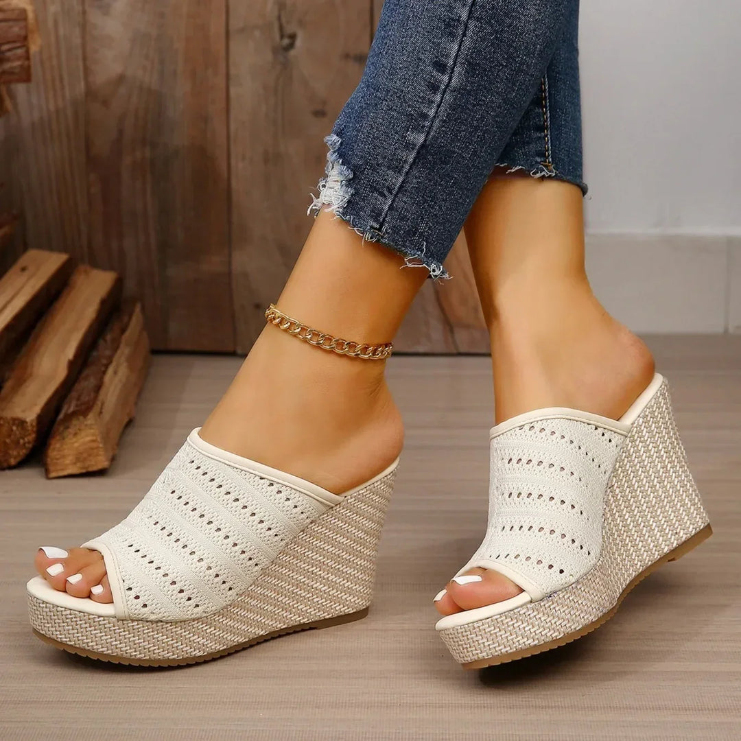 Lucia Knit Wedge Sandals
