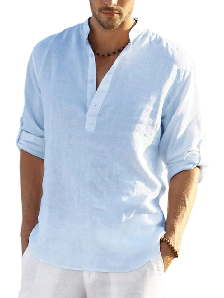 The Silas Heritage | Linen-Style Henley Shirt