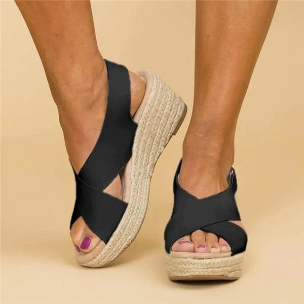 Comfortable Orthopaedic Wedge Espadrilles - Clara