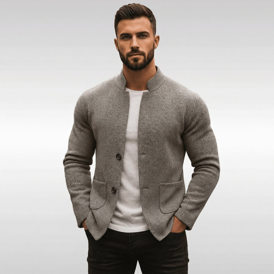 Rafferty | Structured Mandarin Knit Blazer