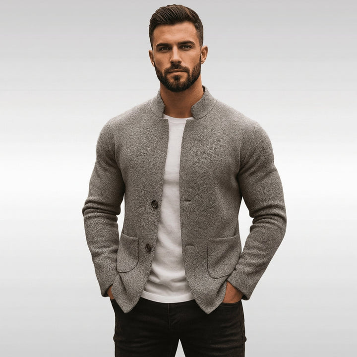Rafferty | Structured Mandarin Knit Blazer
