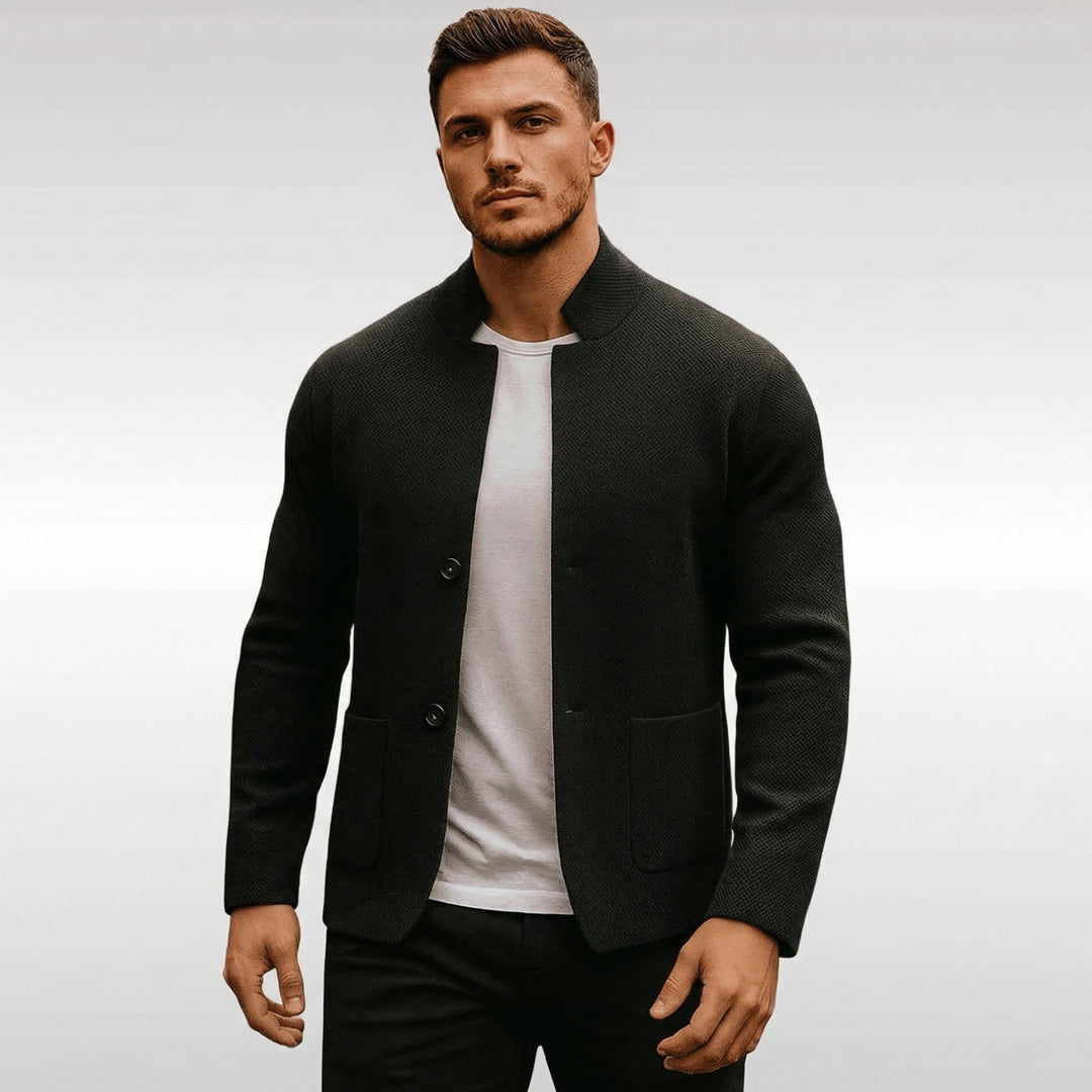 Rafferty | Structured Mandarin Knit Blazer