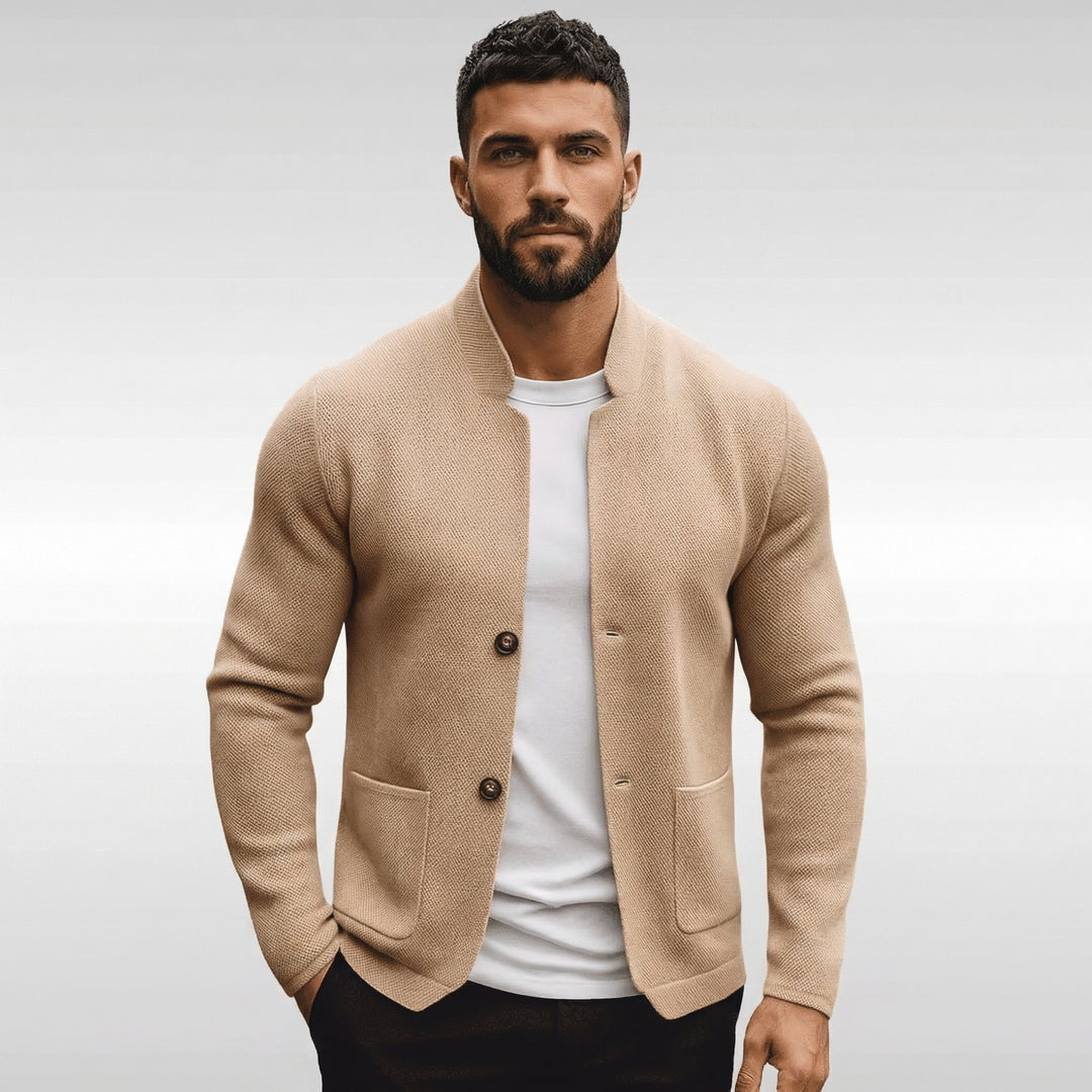 Rafferty | Structured Mandarin Knit Blazer