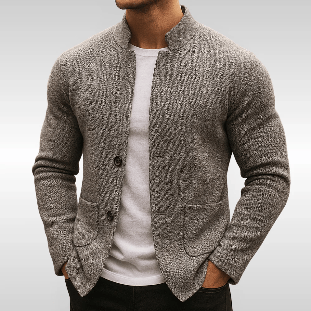 Rafferty | Structured Mandarin Knit Blazer