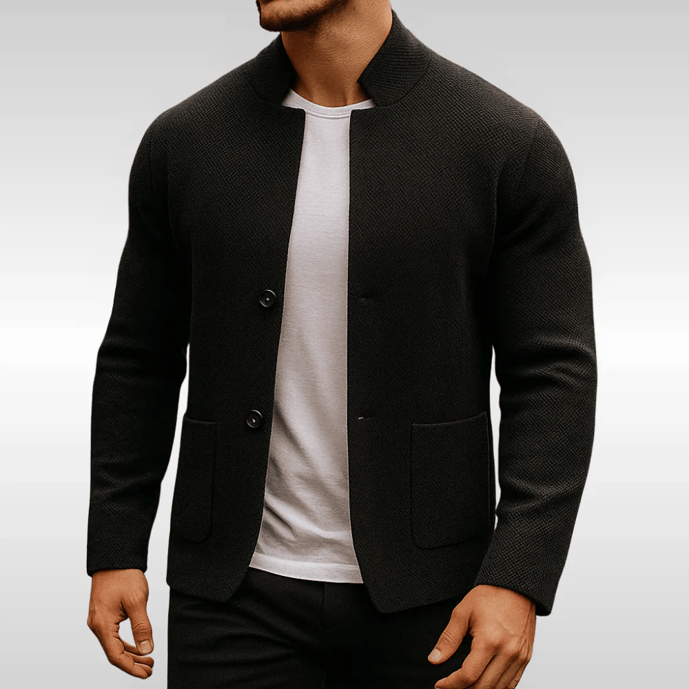 Rafferty | Structured Mandarin Knit Blazer
