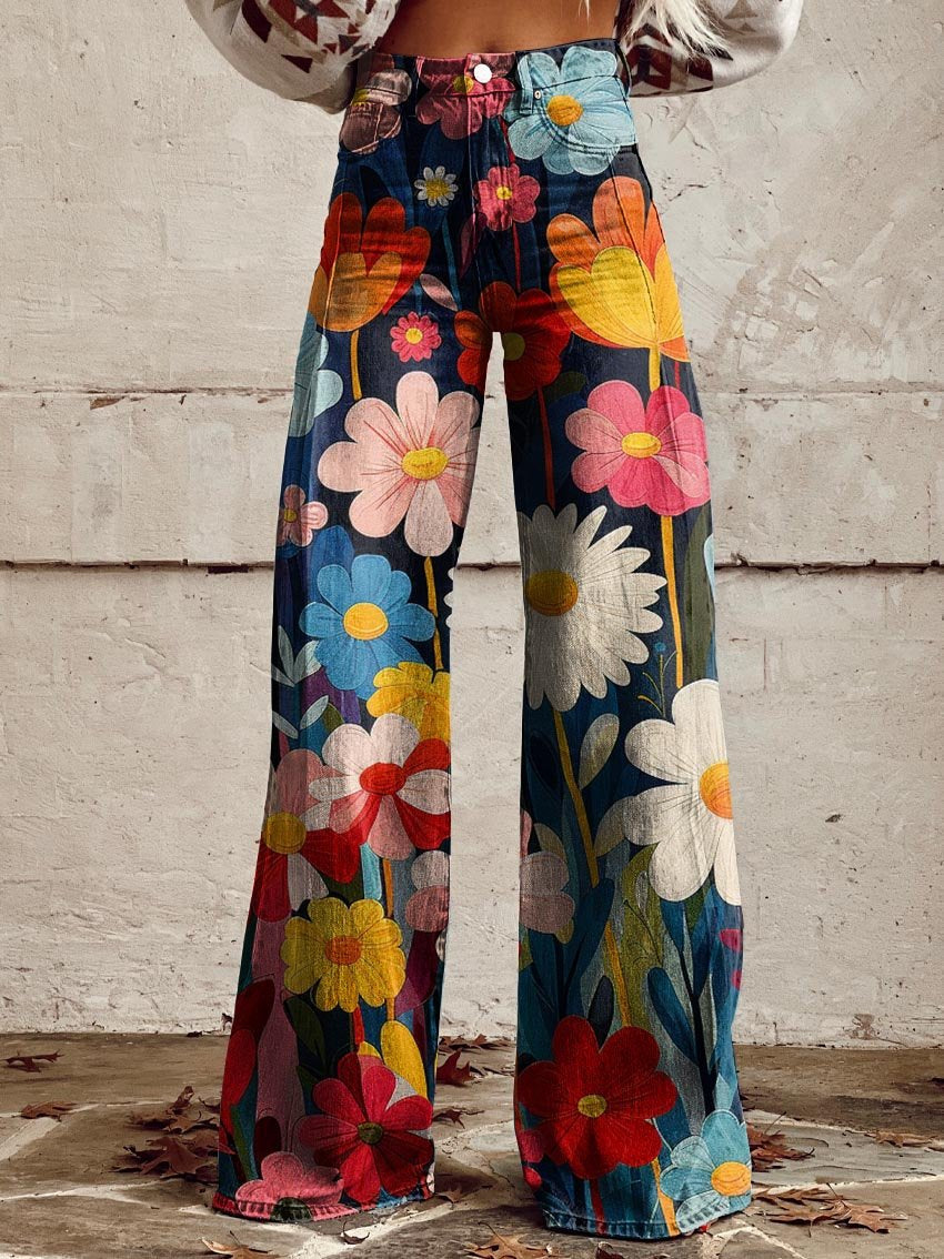Léna - Floral Wide Trousers